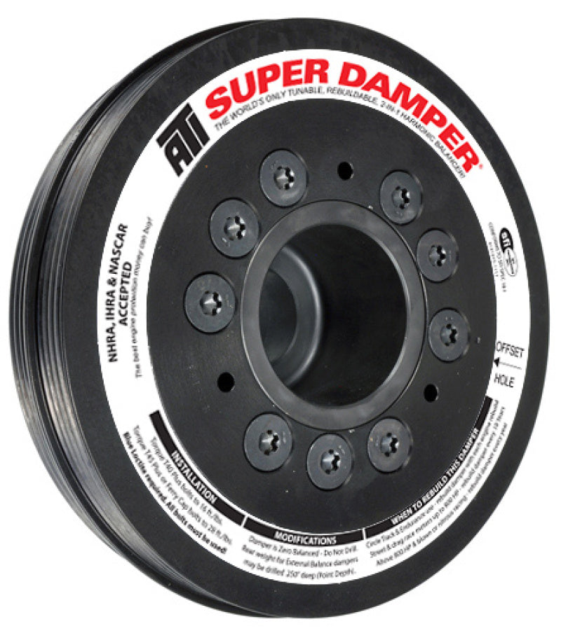 ATI Damper - 6.78in - Alum - (2) 4 Grv - Mitsubishi Eclipse - 4G63 w/Integral Lower Cam Drive - Striker Modified