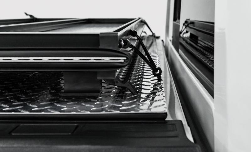 Access LOMAX Folding Hard Cover 17+ Ford Super Duty F-250/F-350/F-450 6ft 8in Box Black Urethane - Striker Modified