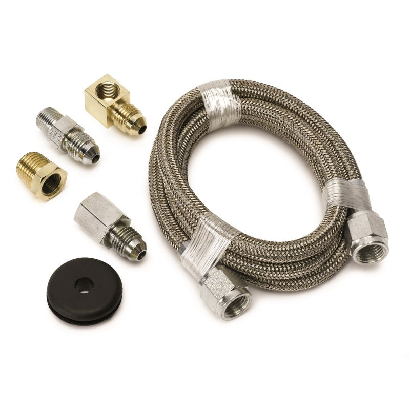 Autometer #4 Braided SS Line (-4AN) 3ft 1/8in NPT Fittings - Striker Modified