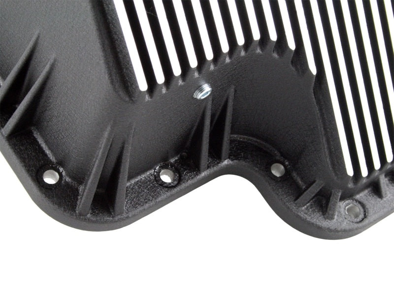 afe Transmission Pan (Black); Ford Diesel Trucks 03-10 V8-6.0/6.4L (td) - Striker Modified