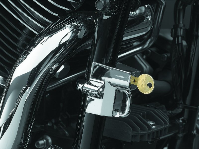 Kuryakyn Universal Helmet Lock 1-1/4in-1-1/2in Mount Chrome - Striker Modified