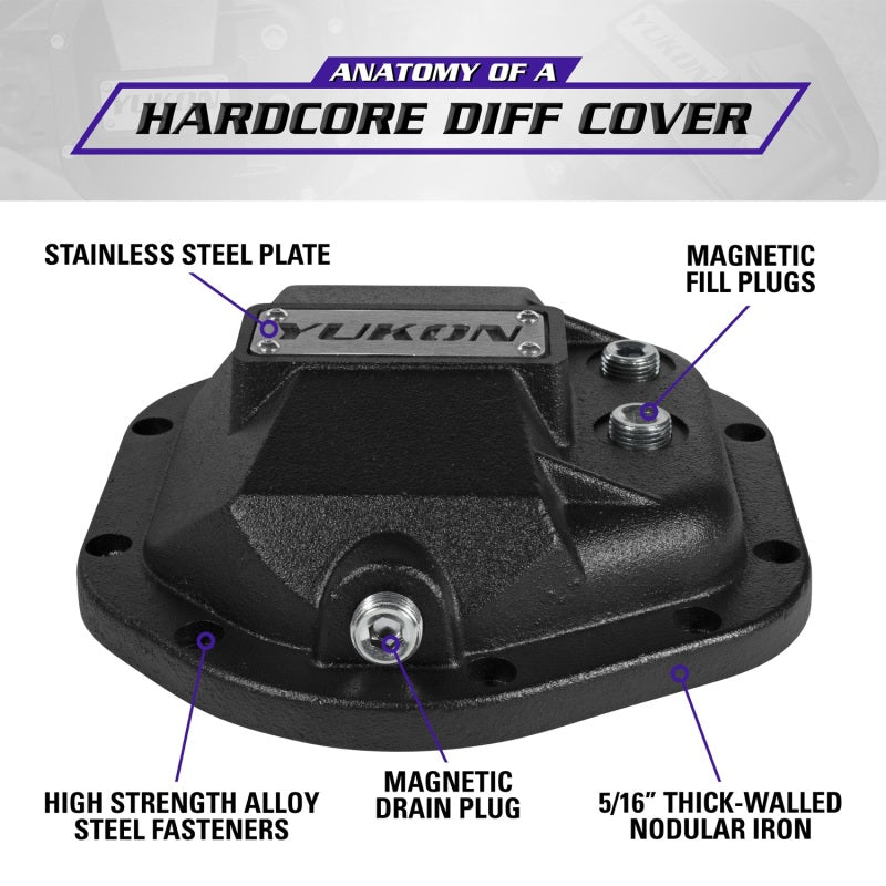 Yukon Gear Hardcore Diff Cover for Dana 44 - Nodular Iron Yukon Cover - Striker Modified