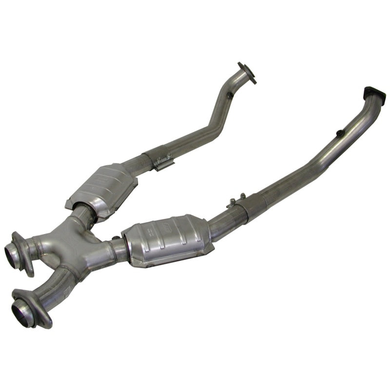 BBK 99-04 Mustang 4.6 GT / Cobra High Flow X Pipe With Catalytic Converters - 2-1/2 - Striker Modified