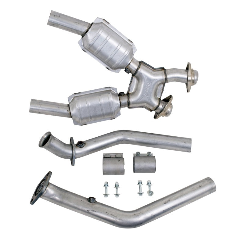 BBK 99-04 Mustang 4.6 GT / Cobra High Flow X Pipe With Catalytic Converters - 2-1/2 - Striker Modified
