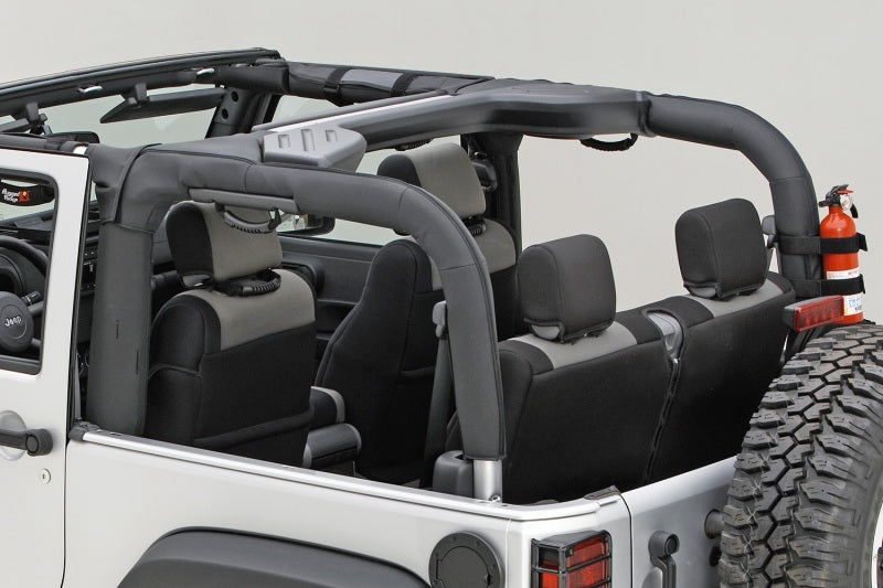 Rugged Ridge Roll Bar Cover Black Vinyl 07-18 Jeep Wrangler JK - Striker Modified