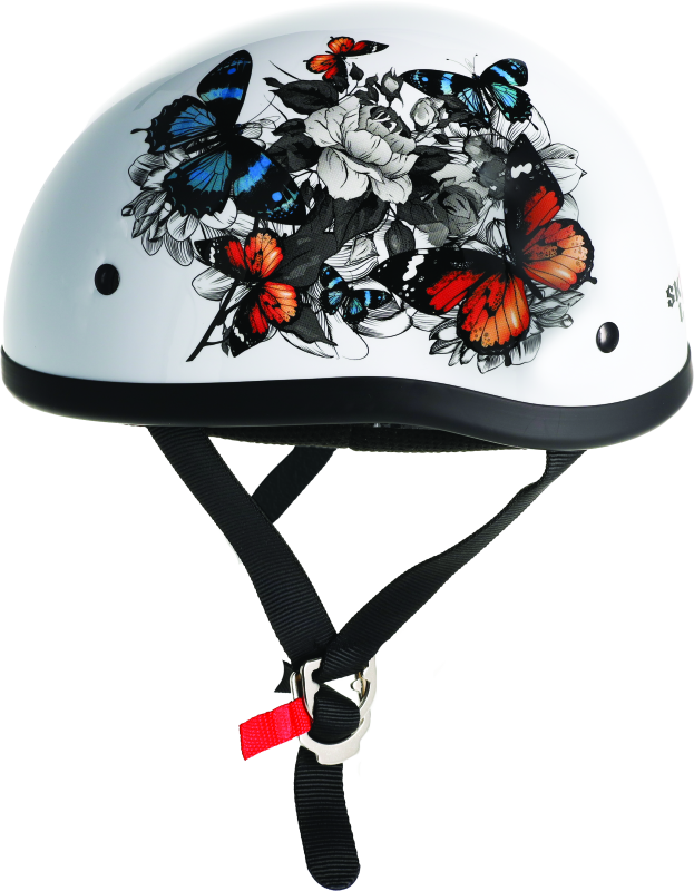 Skid Lids White Rose Original Helmet- Medium - Striker Modified