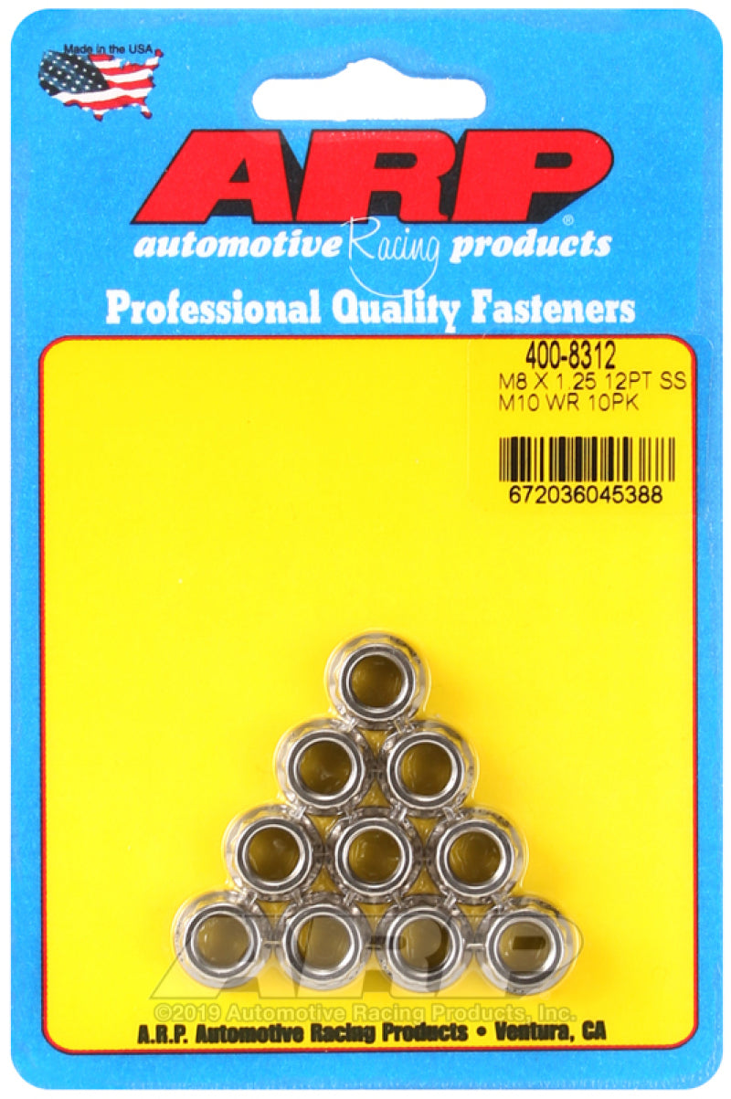 ARP M8 x 1.25 12pt SS Nut Kit - Striker Modified