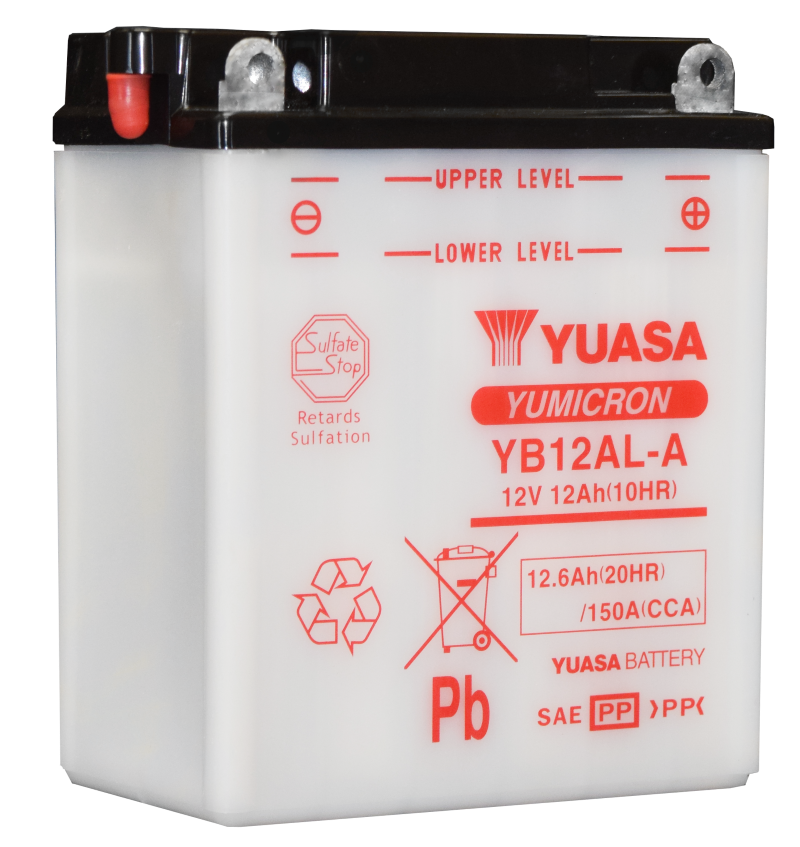 Yuasa YB12AL-A Yumicron 12 Volt Battery - Striker Modified