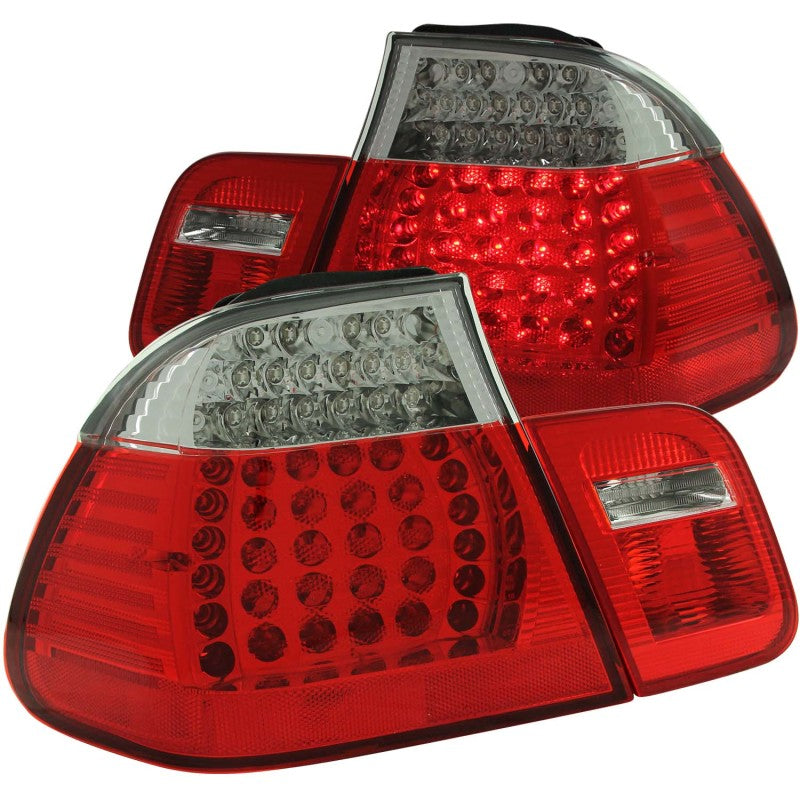 ANZO 1999-2001 BMW 3 Series E46 LED Taillights Red/Clear 4pc - Striker Modified