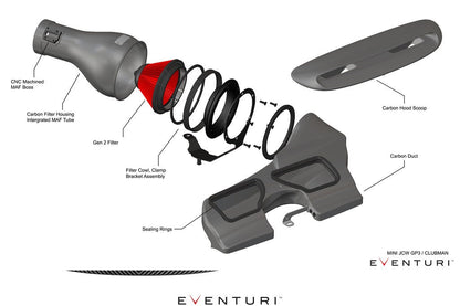 Eventuri Mini F56 JCW GP3 / F54 JCW Clubman 306HP Black Carbon Intake System