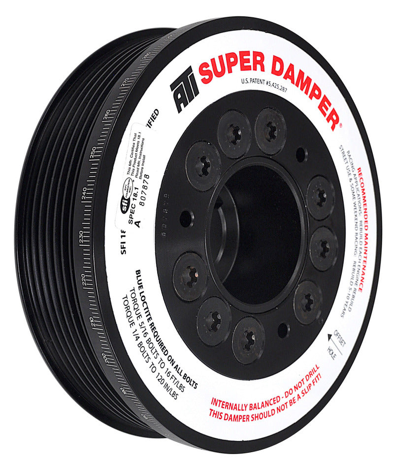 ATI Damper - 5.67in - Alum - 7 Grv - Honda K20 - Street - 02+ 2.0L - Civic Type-R / Acura RSX - 1Pc - Striker Modified