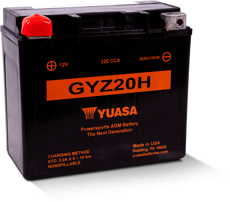 Yuasa GYZ20H High Performance Maintenance Free AGM 12 Volt Battery - Striker Modified