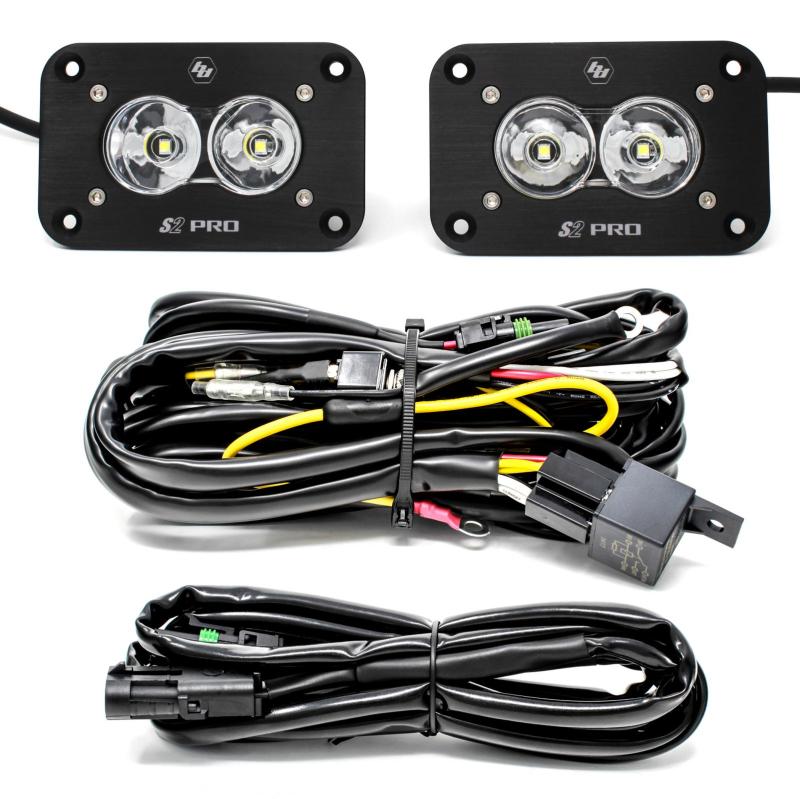 Baja Designs S2 Pro Flush Mount LED Light Pod Kit Work/Scene Pattern - Pair - Striker Modified