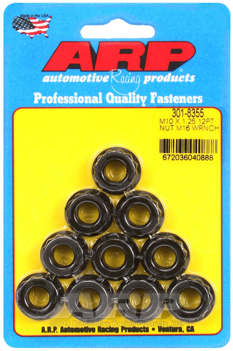 ARP M10 x 1.25 (5) 12-Point Nut Kit (Pack of 10) - Striker Modified