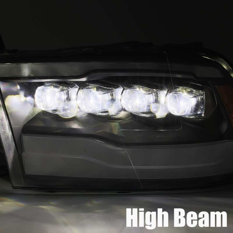 AlphaRex 09-18 Dodge Ram 1500HD NOVA LED Projector Headlights Plank Style Design Chrome w/DRL - Striker Modified