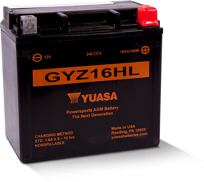 Yuasa GYZ16HL High Performance Maintenance Free AGM 12 Volt Battery - Striker Modified