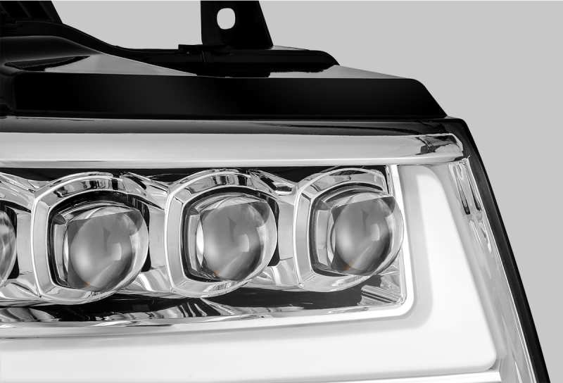AlphaRex 07-13 Chevy Avalanche NOVA LED Proj Headlights Plank Style Design Chrome w/Activ Light/DRL - Striker Modified