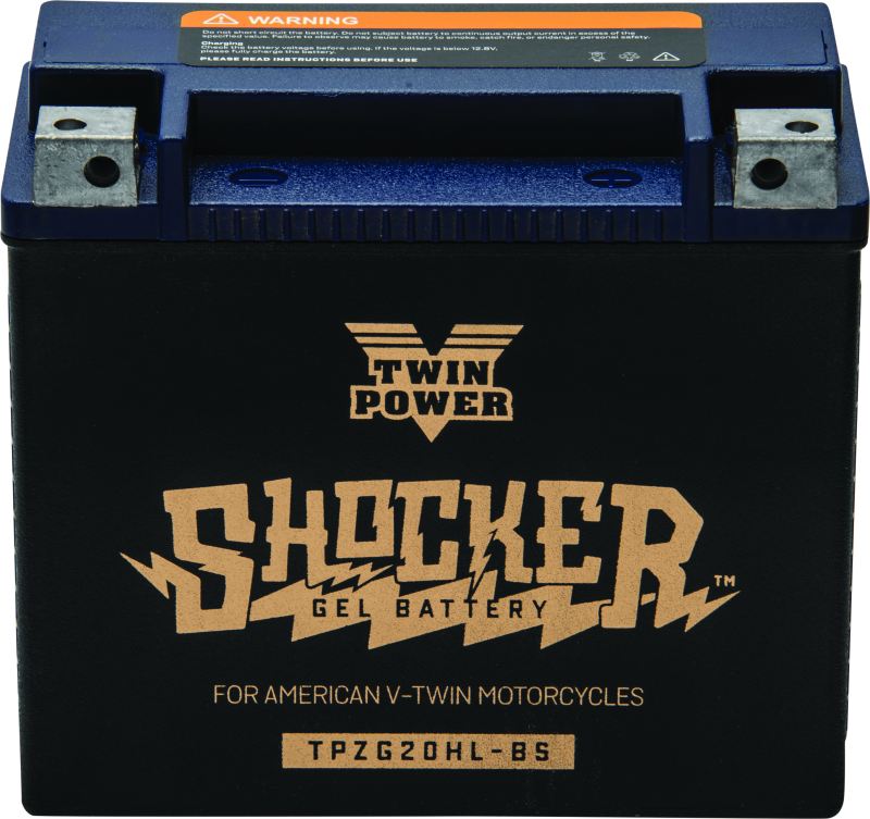 Twin Power YTX-20HL Shocker Gel Battery Replaces H-D 65989-97A - Striker Modified