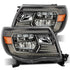 AlphaRex 05-11 Toyota Tacoma LUXX Crystal Headlights Plank Style Alpha Black w/Activation Light/DRL - Striker Modified