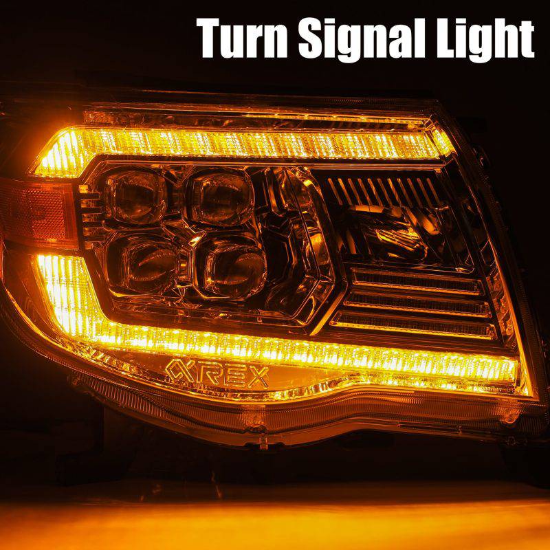 AlphaRex 05-11 Toyota Tacoma NOVA LED Projector Headlights Plank Style Black w/Activation Light/DRL - Striker Modified