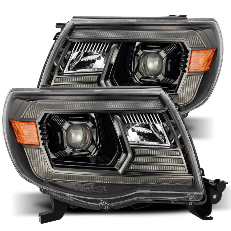 AlphaRex 05-11 Toyota Tacoma PRO-Series Projector Headlights Plank Style Design Alpha Black w/DRL - Striker Modified