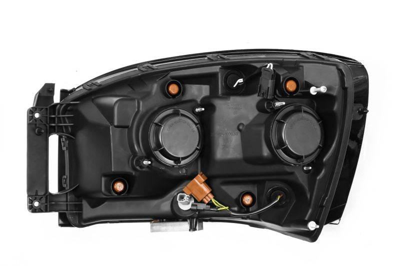 AlphaRex 06-08 Dodge Ram 1500HD LUXX LED Projector Headlights Plank Style Alpha Blk w/Seq Signal/DRL - Striker Modified