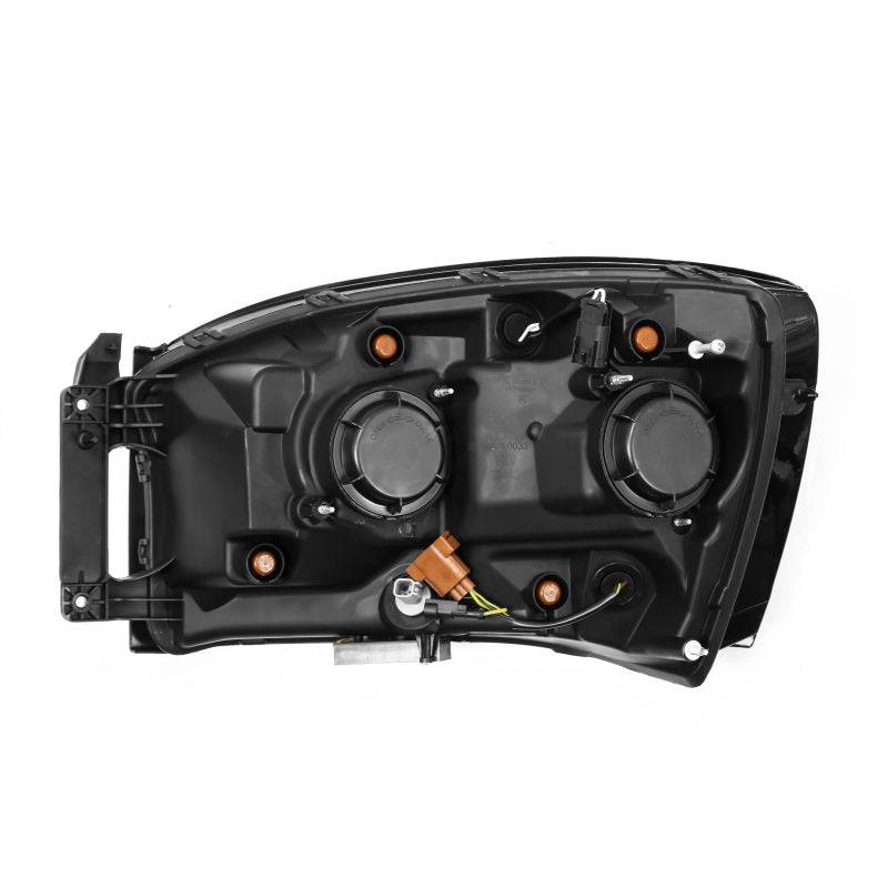 AlphaRex 06-08 Dodge Ram 1500HD NOVA LED ProjHeadlights Plank Style Blk w/Seq Signal/DRL/Amber LED - Striker Modified