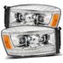 AlphaRex 06-08 Dodge Ram 1500HD PRO-Series Projector Headlights Plank Style Chrome w/Seq Signal/DRL - Striker Modified