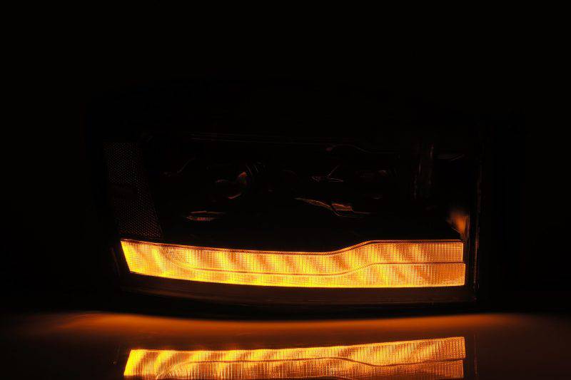 AlphaRex 06-08 Dodge Ram 1500HD PRO-Series Projector Headlights Plank Style Chrome w/Seq Signal/DRL - Striker Modified