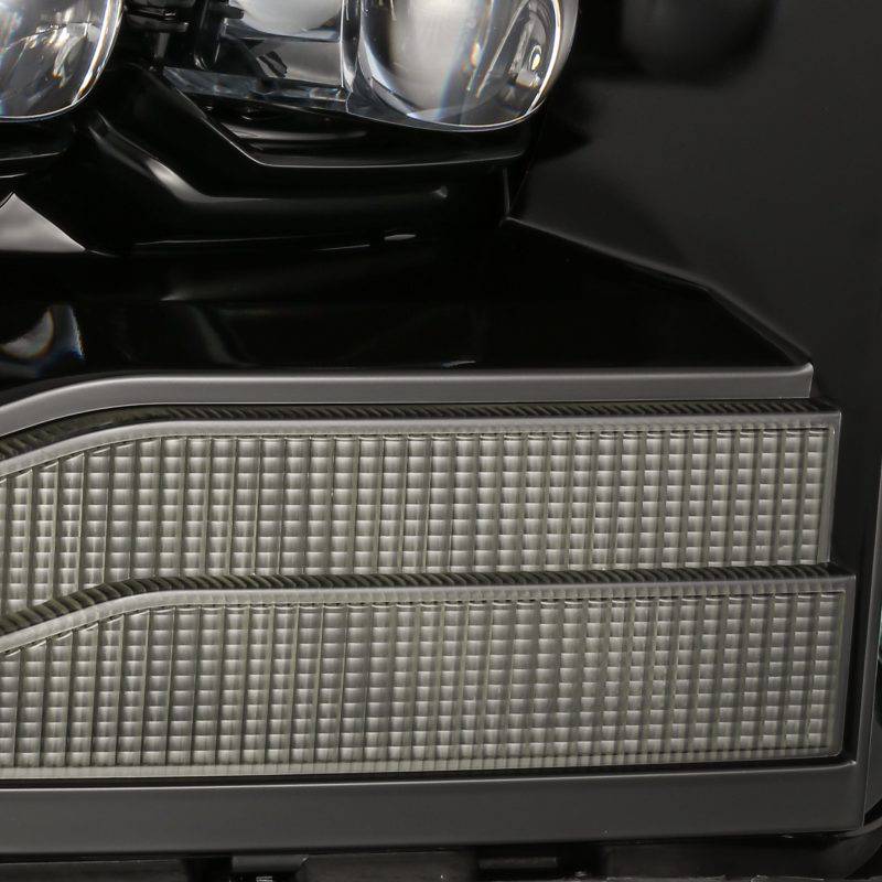 AlphaRex 06-08 Ram 1500HD NOVA LED Proj Headlights Plnk Style Alpha Blk w/Seq Signal/DRL/Amber LED - Striker Modified