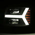 AlphaRex 07-13 Chevy 1500 LUXX LED Proj Headlights Plank Style Jet Blk w/ Activ Light/Seq Signal/DRL - Striker Modified
