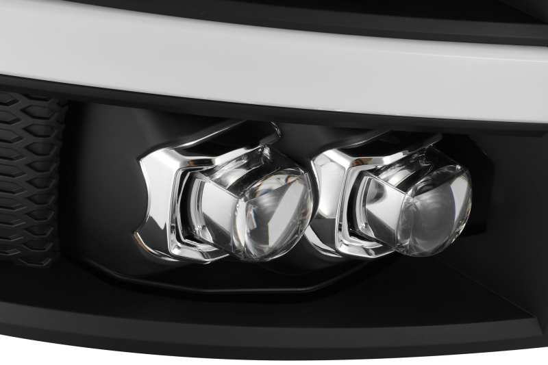 AlphaRex 07-13 Chevy 1500HD(NewBody) NOVA LED Proj Headlight Plank Sty Glos Blk w/Activ Lite/Seq Sig - Striker Modified