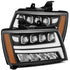 AlphaRex 07-13 Chevy Avalanche NOVA LED Proj Headlights Plank Style Matte Black w/Activ Light/DRL - Striker Modified
