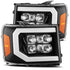 AlphaRex 07-13 GMC 1500HD NOVA LED Proj Headlight Plank Style Gloss Blk w/Activ Light/Seq Signal/DRL - Striker Modified
