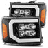 AlphaRex 07-13 GMC 1500HD NOVA LED Proj Headlight Plank Style Gloss Blk w/Activ Light/Seq Signal/DRL - Striker Modified