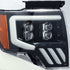 AlphaRex 09-14 Ford F-150 NOVA LED Proj Headlights Plank Style Gloss Black w/Activ Light/Seq Signal - Striker Modified