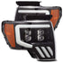 AlphaRex 09-14 Ford F-150 NOVA LED Proj Headlights Plank Style Gloss Black w/Activ Light/Seq Signal - Striker Modified