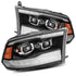 AlphaRex 09-18 Dodge Ram 1500HD LUXX LED Proj Headlights Plnk Style Blk w/Activ Light/Seq Signal/DRL - Striker Modified