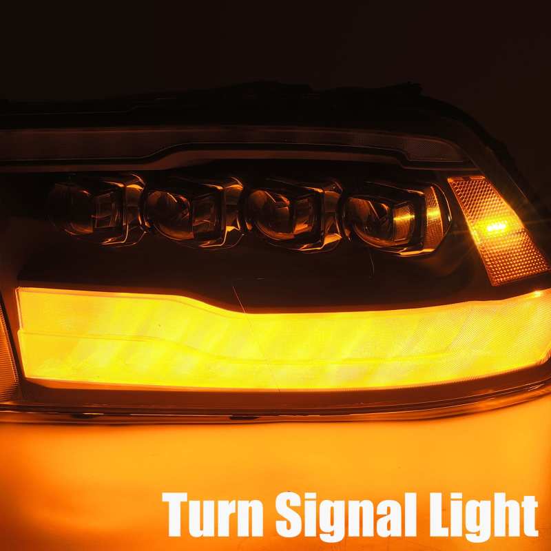 AlphaRex 09-18 Dodge Ram 1500HD NOVA LED Projector Headlights Plank Style Design Alpha Black w/DRL - Striker Modified