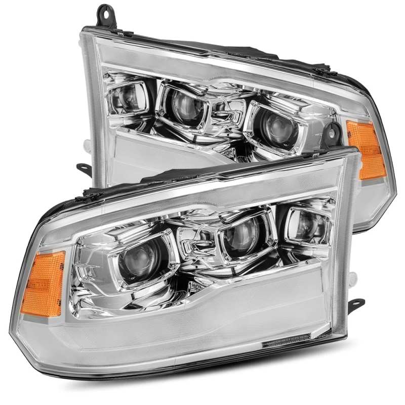 AlphaRex 09-18 Dodge Ram 1500HD PRO-Series Projector Headlights Plank Style Chrome w/Seq Signal/DRL - Striker Modified