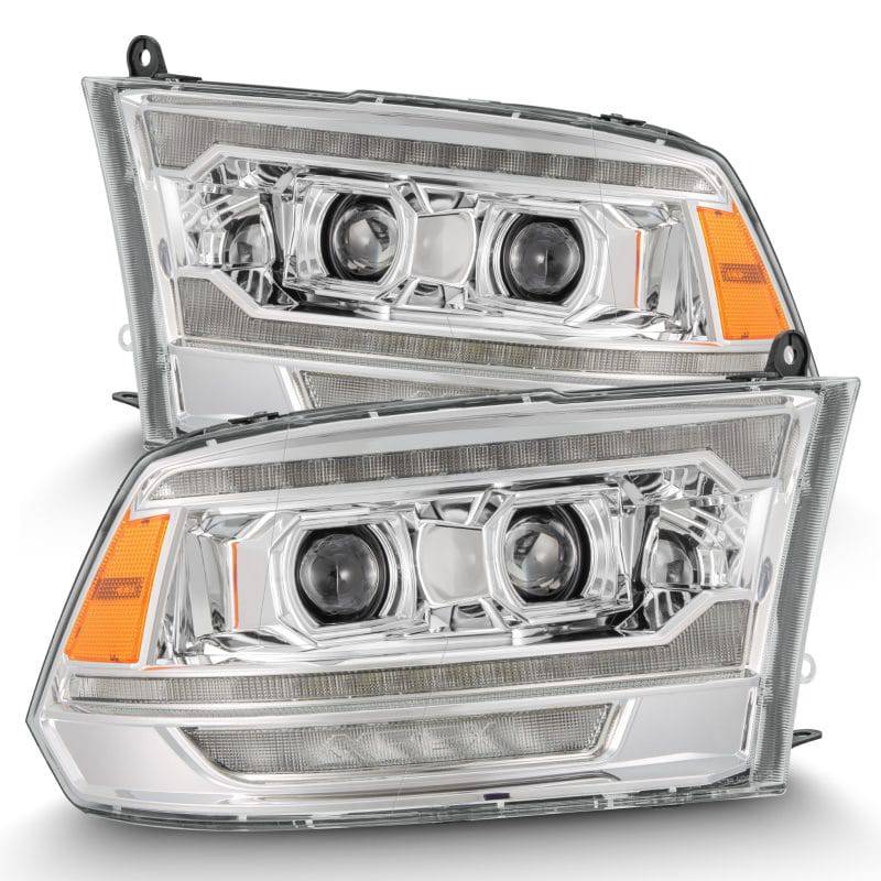 AlphaRex 09-18 Dodge Ram 2500 LUXX LED Proj Headlights Plank Style Chrm w/Activ Light/Seq Signal/DRL - Striker Modified