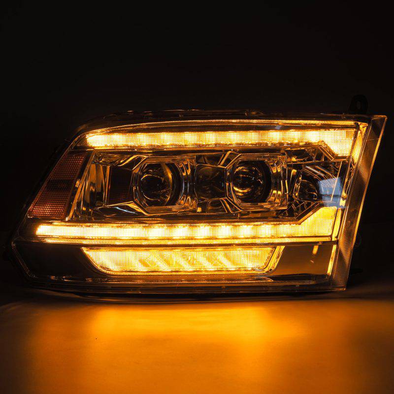 AlphaRex 09-18 Dodge Ram 2500 LUXX LED Proj Headlights Plank Style Chrm w/Activ Light/Seq Signal/DRL - Striker Modified
