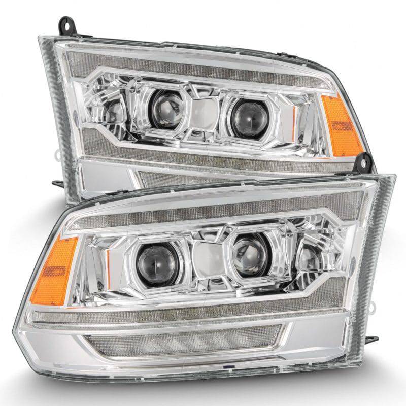 AlphaRex 09-18 Dodge Ram 2500 LUXX LED Proj Headlights Plank Style Chrm w/Activ Light/Seq Signal/DRL - Striker Modified