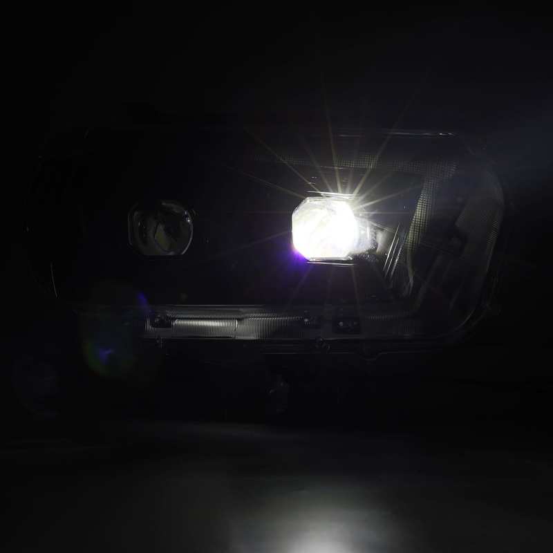AlphaRex 10-13 Toyota 4Runner LUXX LED Proj Headlights Plank Style Alpha Black w/Seq Signal/DRL - Striker Modified
