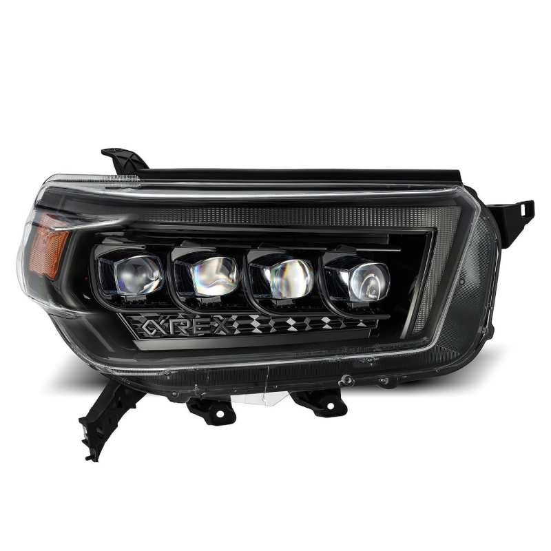 AlphaRex 10-13 Toyota 4Runner NOVA LED Proj Headlights Plank Style Alpha Black w/Seq Signal/DRL - Striker Modified