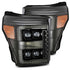 AlphaRex 11-16 Ford F-350 SD NOVA LED Proj Headlights Plank Style Alpha Blk w/Activ Light/Seq Signal - Striker Modified