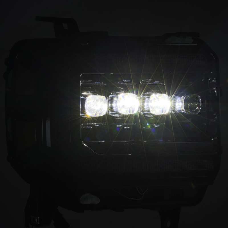 AlphaRex 14-18 GMC Sierra NOVA LED Proj Headlights Plnk Style Alpha Blk w/Activ Light/Seq Signal/DRL - Striker Modified