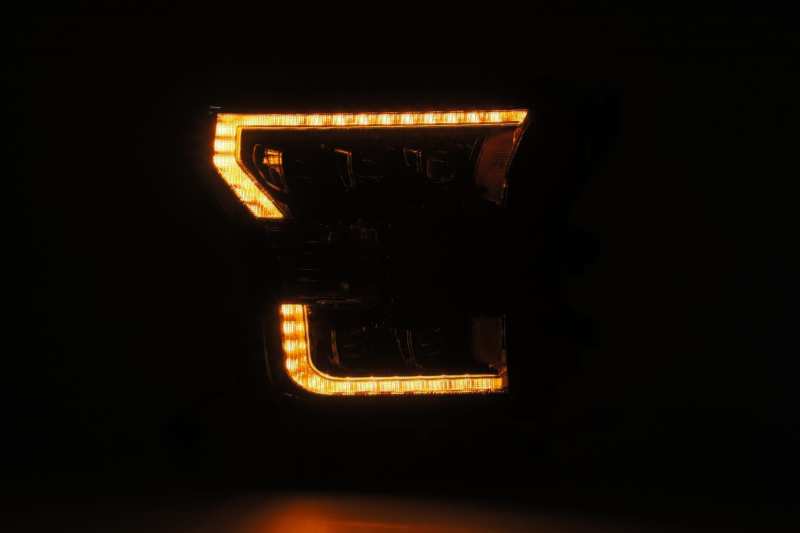 AlphaRex 17-20 Ford Raptor NOVA LED Proj Headlights Plank Style Alpha Black w/Activ Light/Seq Signal - Striker Modified