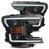 AlphaRex 18-19 Ford F-150 PRO-Series Proj Headlights Plank Style Gloss Blk w/Activ Light/Seq Signal - Striker Modified