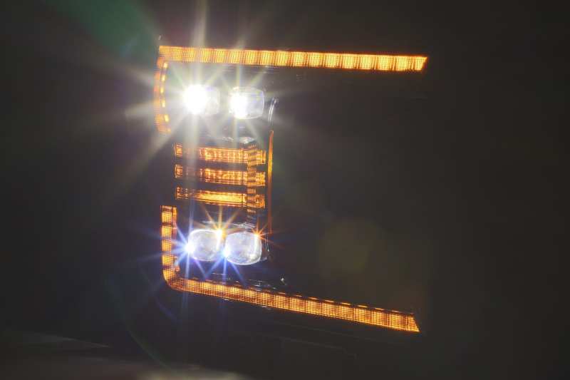 AlphaRex 18-20 Ford F-150 NOVA LED Proj Headlight Plank Style Alpha Blk w/Activ Light/Seq Signal/DRL - Striker Modified